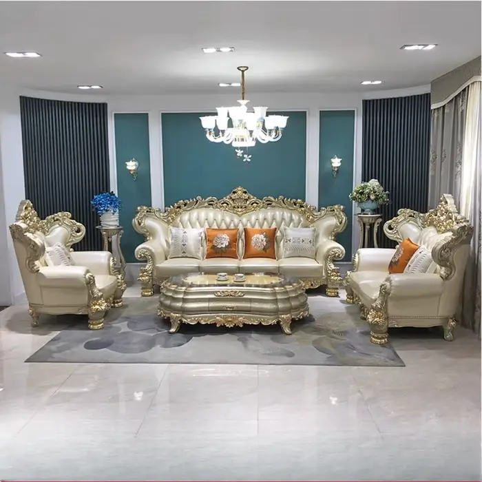 Appartement canapé inclinable classique Europe grand confortable romantique canapé coussin bras Diva