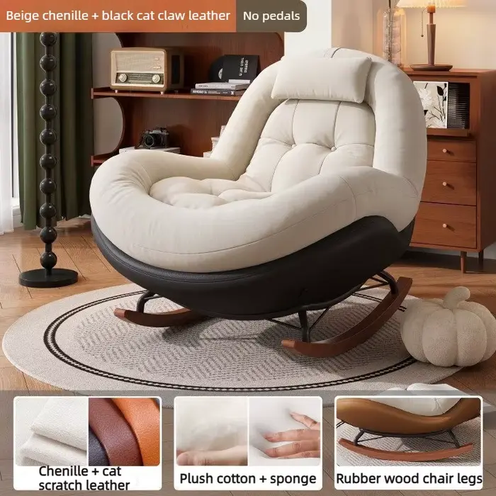 Nouveau fauteuil à bascule individuel pour salon et balcon, confortable et rembourré