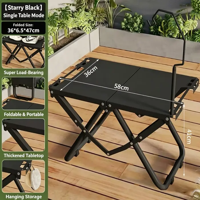 Table pliante multifonctionnelle pour l'extérieur, idéale pour la conduite autonome et la randonnée,