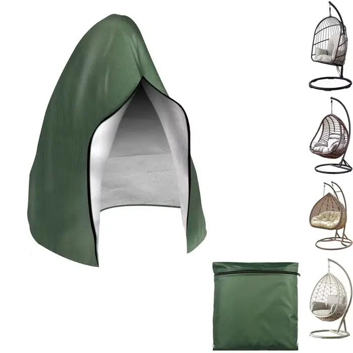 Housse de chaise suspendue de patio avec fermeture éclair, housse de chaise œuf en osier de jardin, 