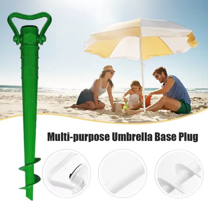 Support de parasol de plage antirouille avec piquet de fixation au sol pour la plage et la pêche en 