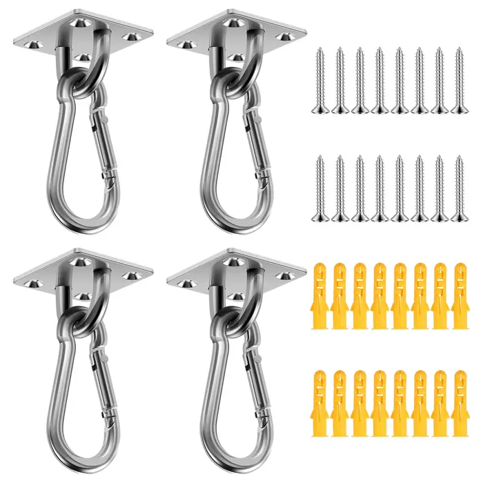 Crochet de suspension pour hamac M6 en acier inoxydable avec vis, crochet de plafond robuste, Kit de