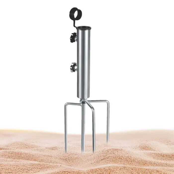 Injecteur de Parapluie de Plage en Métal, Support de Sol, Injecteur de Sable, Base Extérieure, Poign