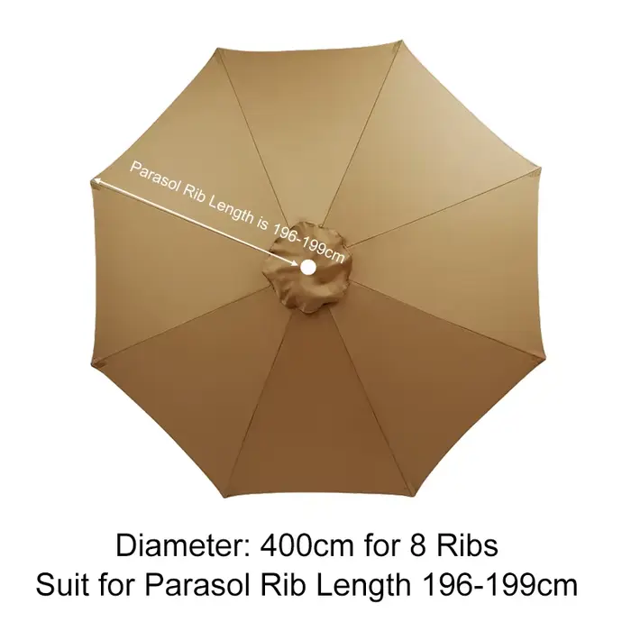 Tissu de rechange pour parasol d'extérieur 400 cm, pour plage, jardin, terrasse, parasol banane, san