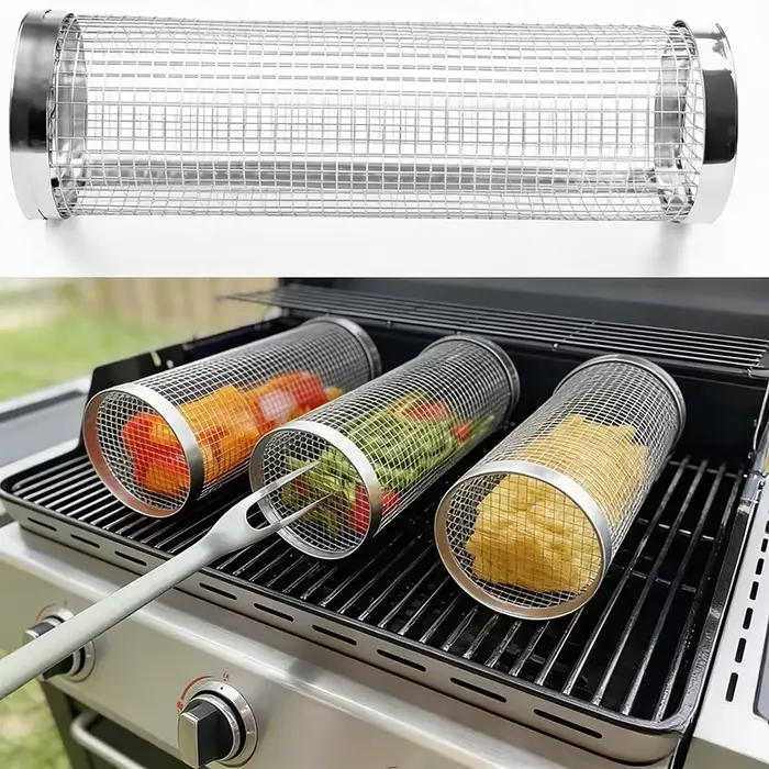Panier de cuisson cylindrique en acier inoxydable