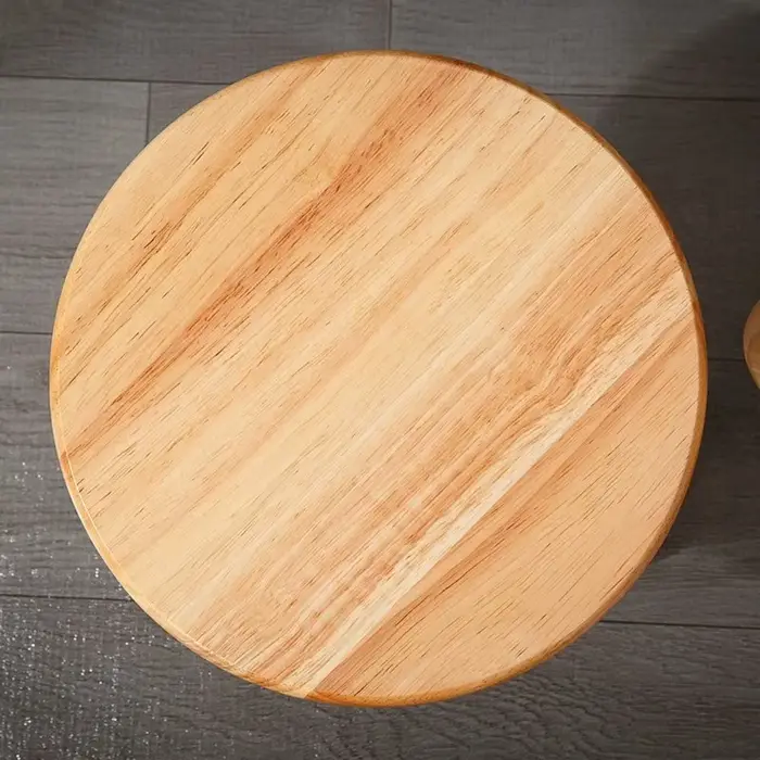 Petit tabouret rond en bois massif, meubles multifonctionnels, décoration de chambre à coucher, salo