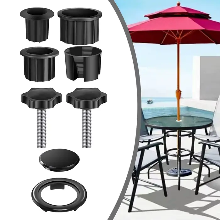 Support de Base de Parasol, accessoires, manchon de tuyau en plastique, vis de fixation, filetage en