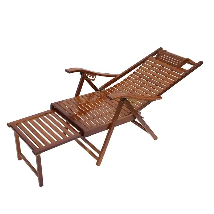 Dossier réglable de chaise longue pliante en bambou (Maximum 160 ° ) Chaise pliante avec marteau de 