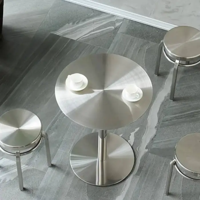 Tabouret rond léger et moderne en acier inoxydable, tabouret bas Simple, tabouret de loisirs, hôtel,