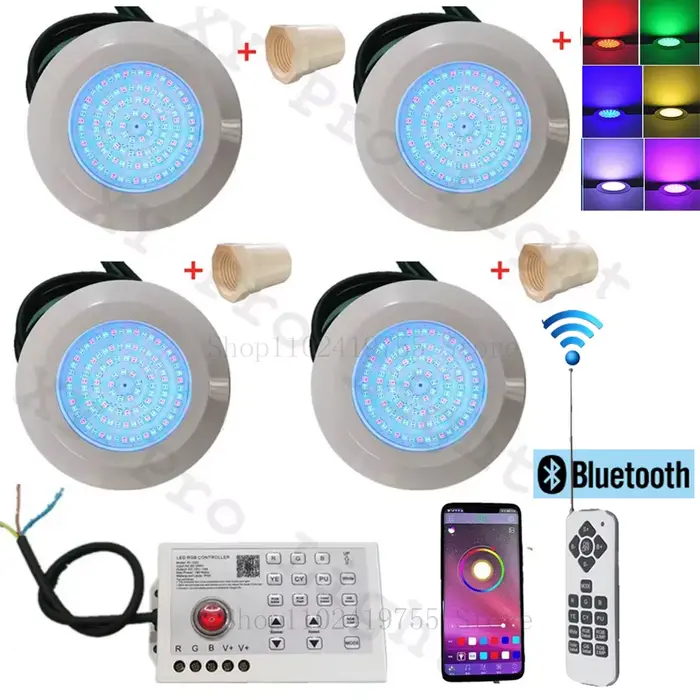 RGB LED lumière de piscine 12W Bluetooth APP contrôle DC12V extérieur/intérieur lumière sous-marine 