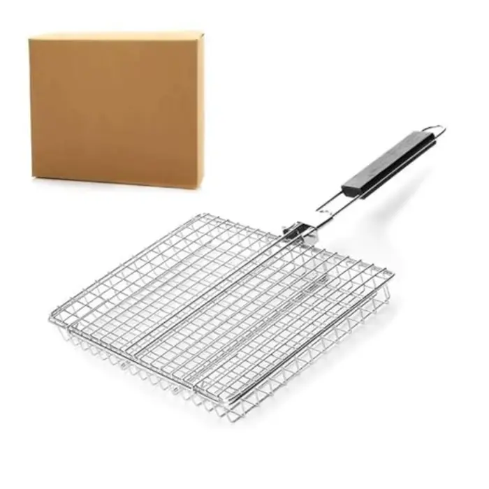 Filet de Barbecue pliable en acier inoxydable, rangée de Barbecue Portable, plaque de poisson grillé
