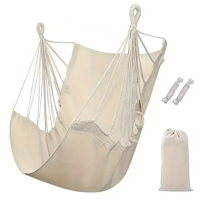 Fauteuil suspendu en tissu de loisirs 1 pièce - Balançoire d'extérieur avec anti-retournement et sac