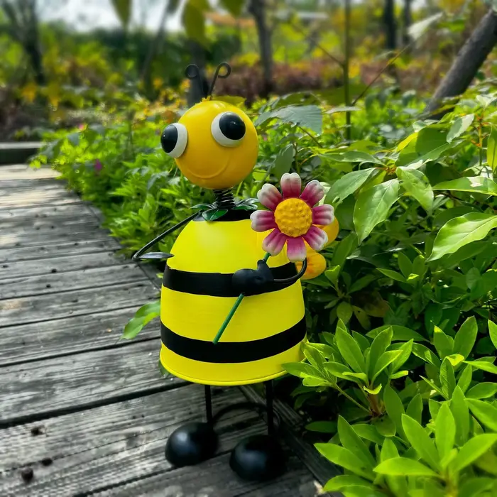 Abeille avec fleur ornements de jardin jolis cadeaux de jardinage pour femmes hommes Irom Statue art