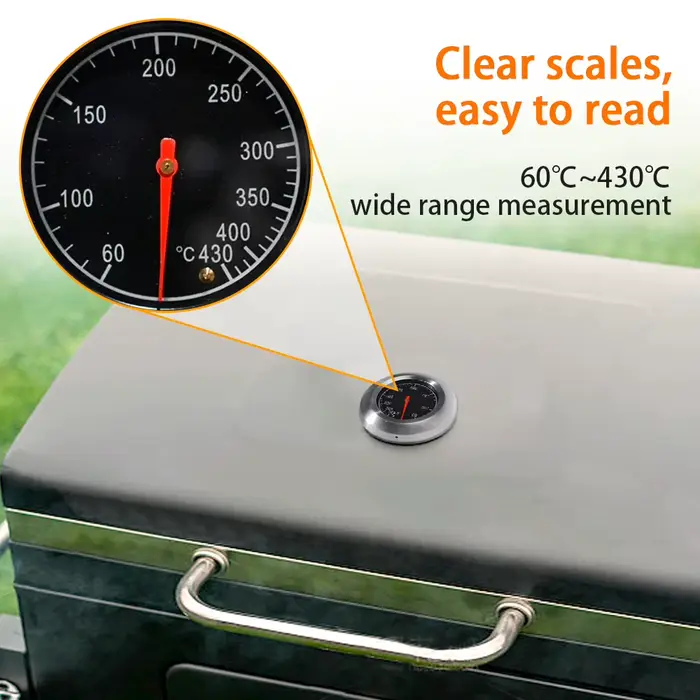 Therye.com-Jauge de température en acier inoxydable pour barbecue