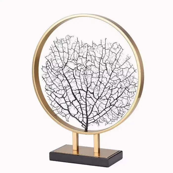Table chinoise en fer forgé avec ornements géométriques, affichage en métal de Style européen pour l