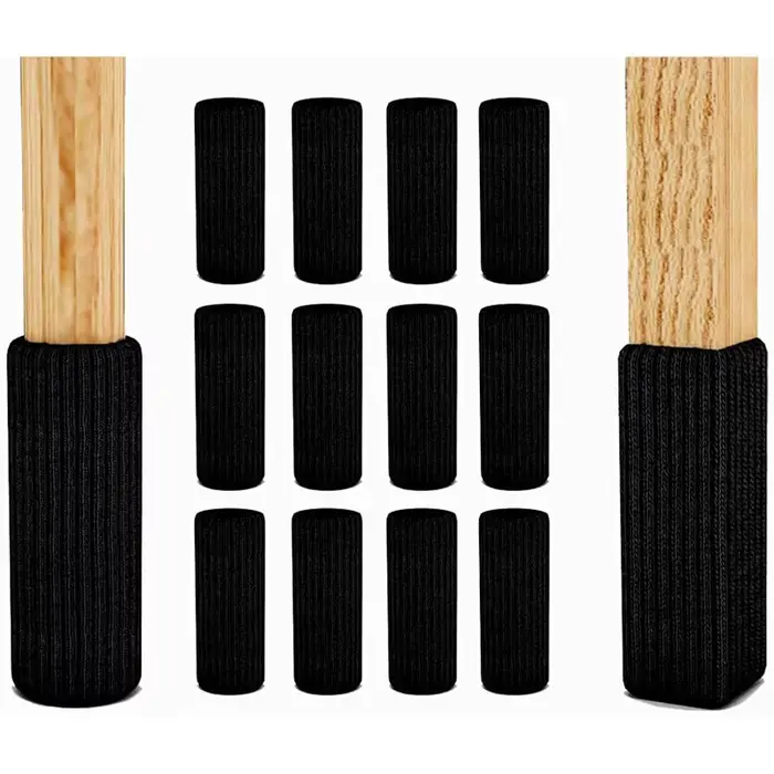 4/24Pcs Tricot Chaise Jambe Couvre Table Pied Chaussettes Antidérapant Protecteurs De Plancher Tampo