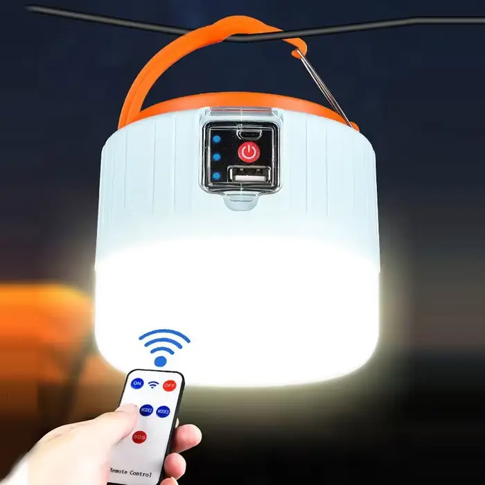 Lampes de camping solaires à LED pour l'extérieur, lanternes portables rechargeables par USB, éclair