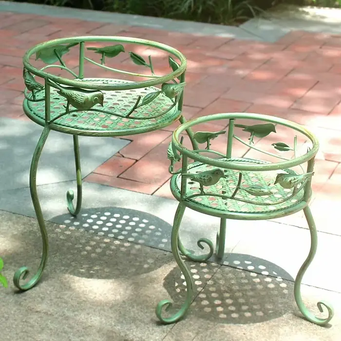 Support de jardin européen en fer forgé pour fleurs
