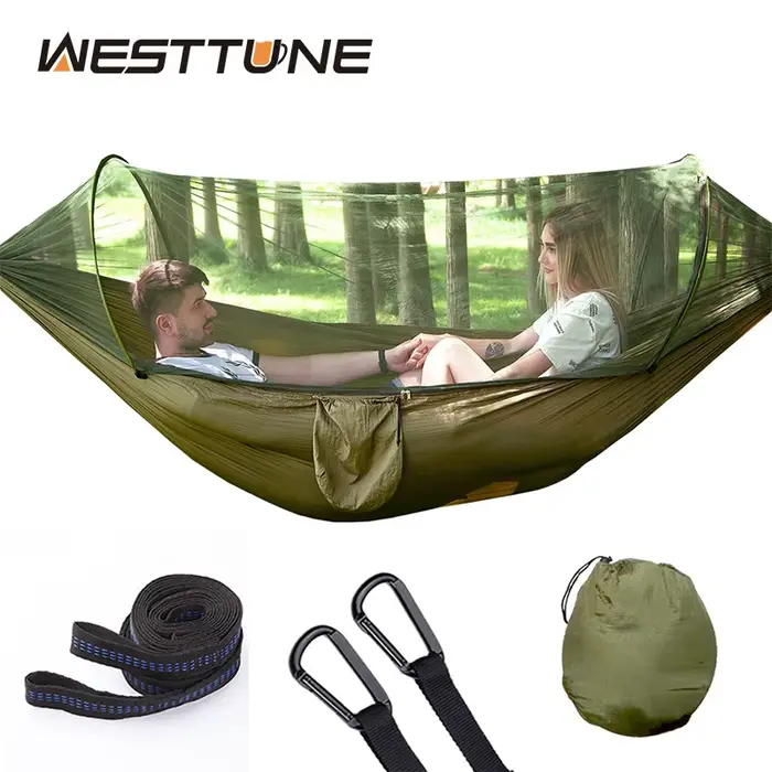 WESTTUNE hamac de Camping en plein air avec moustiquaire hamacs suspendus à ouverture rapide automat