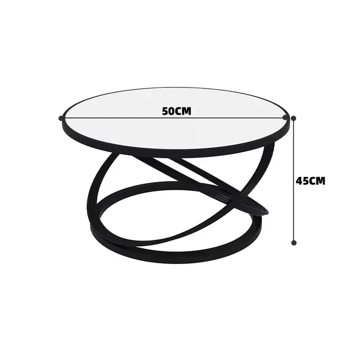 Salon de luxe Table basse Design moderne Premium Glam Tables basses blanc rond Muebles Para El Hogar