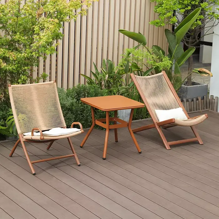 Chaise longue pliante d'extérieur, inclinable, pour Patio, jardin, Relaxation, avec cadre en alliage