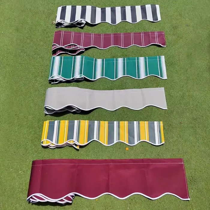 Auvent de Patio rétractable, fenêtres en tissu de remplacement, cantonnière ondulée, pare-soleil Dur