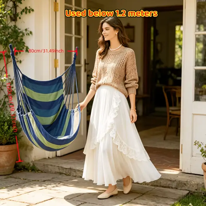 Chaise suspendue multifonctionnelle pour jardin, terrasse, parc et extérieur – Plusieurs tailles, av