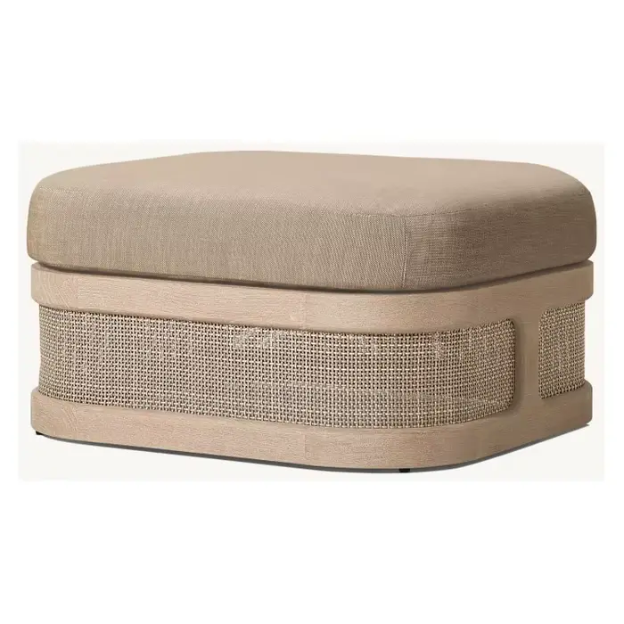 Meubles de luxe pour Patio extérieur, matériaux mixtes, repose-pieds, tabourets en bois de teck mass