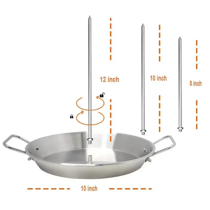 Brochette verticale en acier inoxydable pour gril
