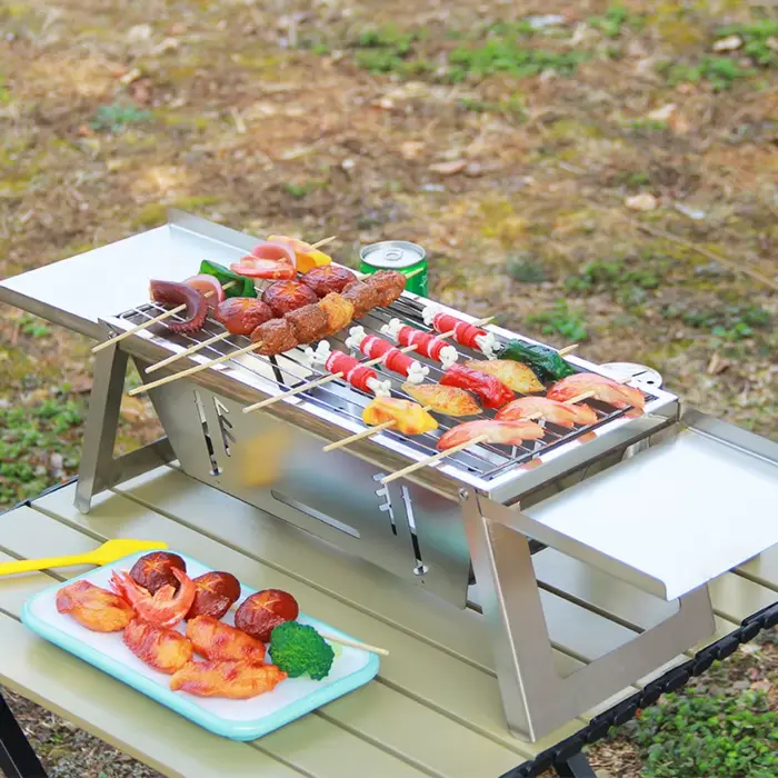Barbecue pliant en acier inoxydable