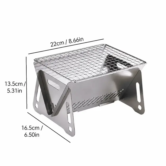 Barbecue au charbon de bois pliable pour le camping, fourneau de chauffage, outils pour poêle à bois