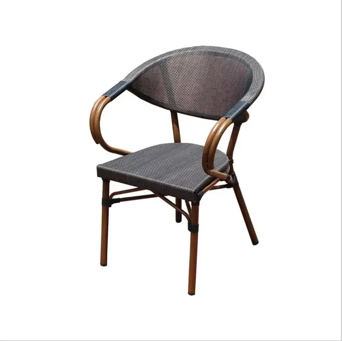 Chaise De salle à manger extérieure en métal Silla De Jardin Teslin, bras De parc en métal, chaises 