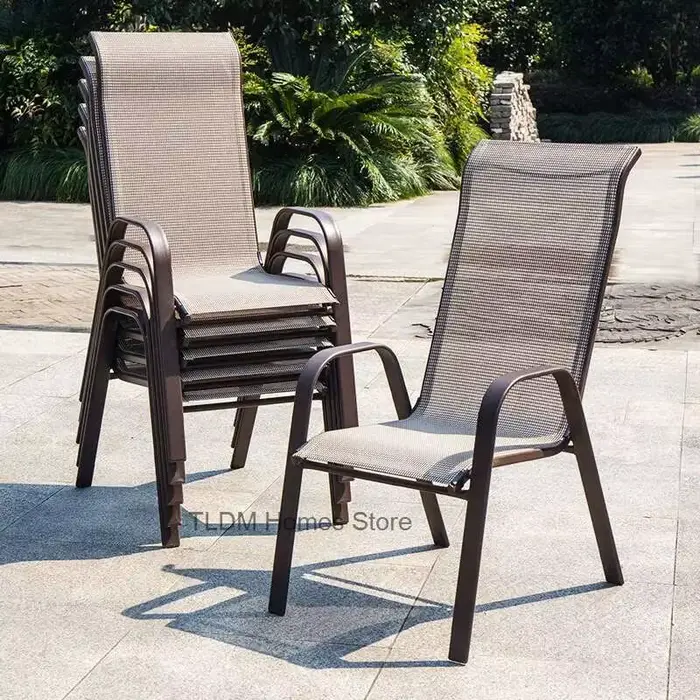 2 pièces chaises de Jardin à dossier haut nordique étanche confortable salle à manger chaises de Jar