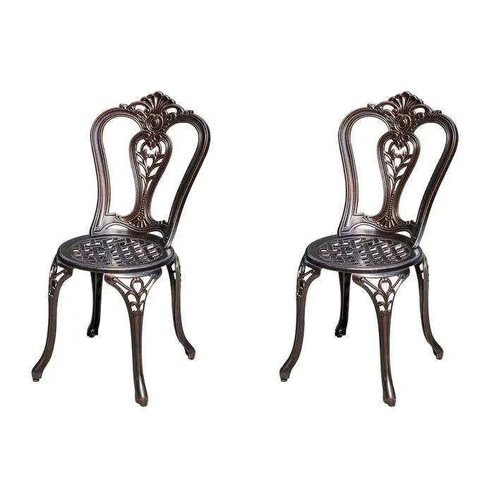 Chaise de jardin en aluminium moulé, lot de 2, imperméable et antirouille, mobilier d'extérieur mode