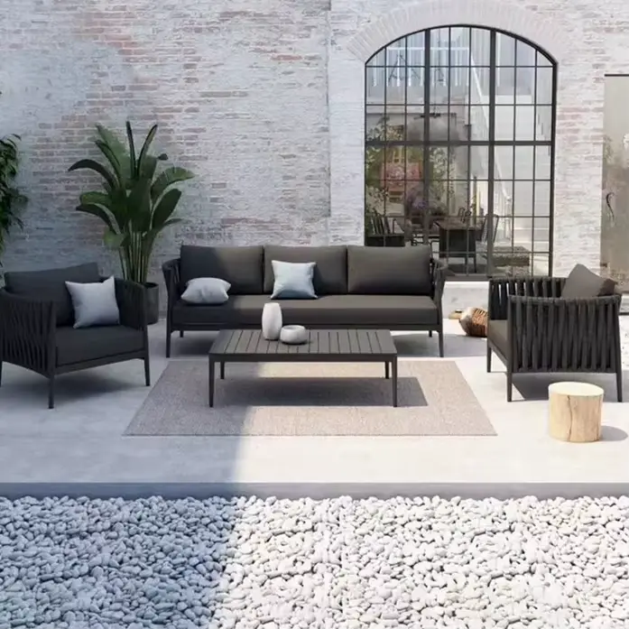 Ensemble de canapé de jardin extérieur de Patio de luxe ensemble de meubles d'extérieur pour meubles