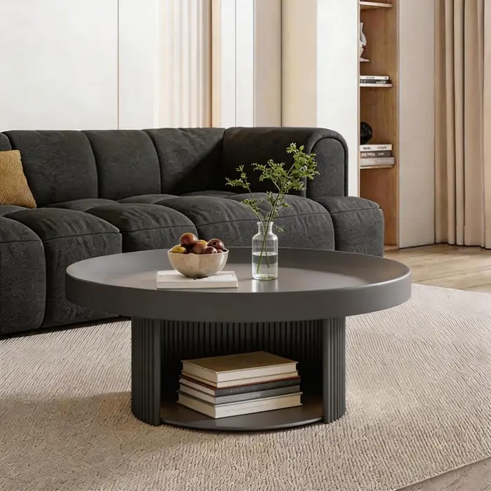 Table basse Funky et Mignonne, style Bauhaus, avec rangement, design Dopamine, colorée, style Mid-Ce