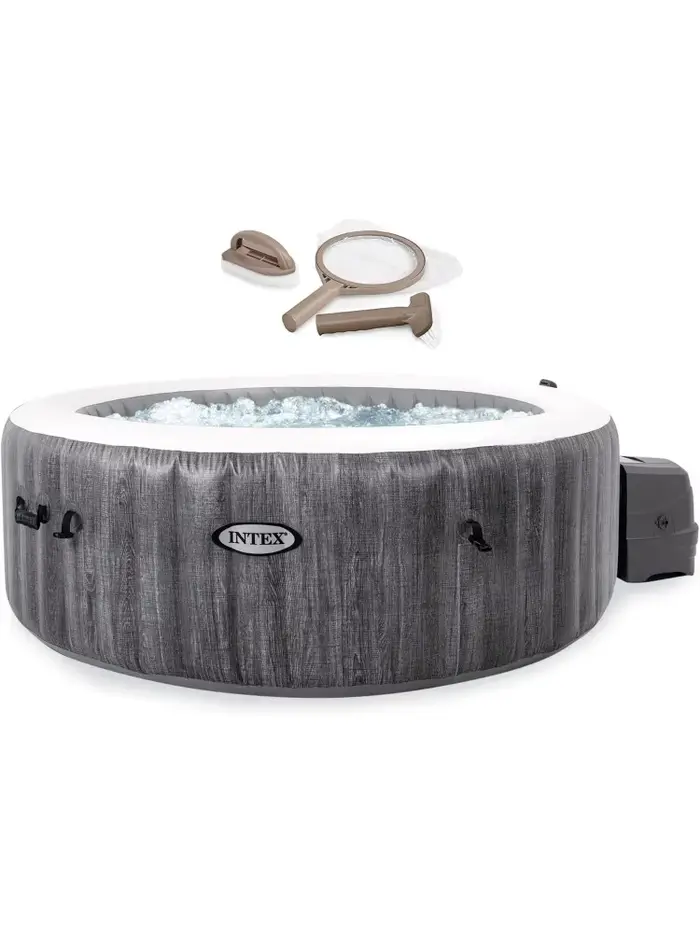 28439EP PureSpa Plus Greywood gonflable jacuzzi Bubble Jet Spa et Kit d'accessoires d'entretien avec