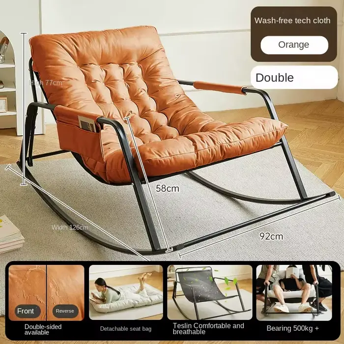 Fauteuil de luxe léger en acier au carbone, chaise pivotante confortable pour adultes, balcon, maiso