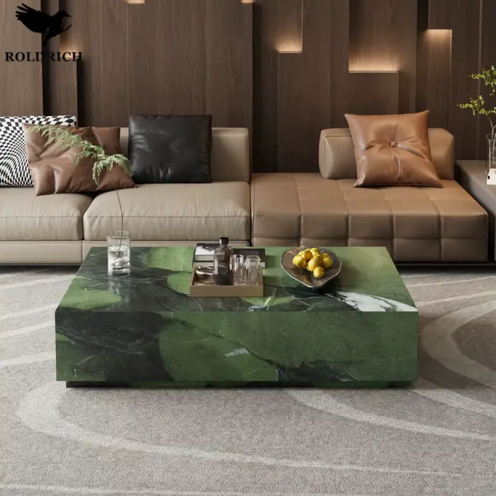 Table basse en marbre de luxe, grande table d'appoint artistique pour salon, meuble nordique