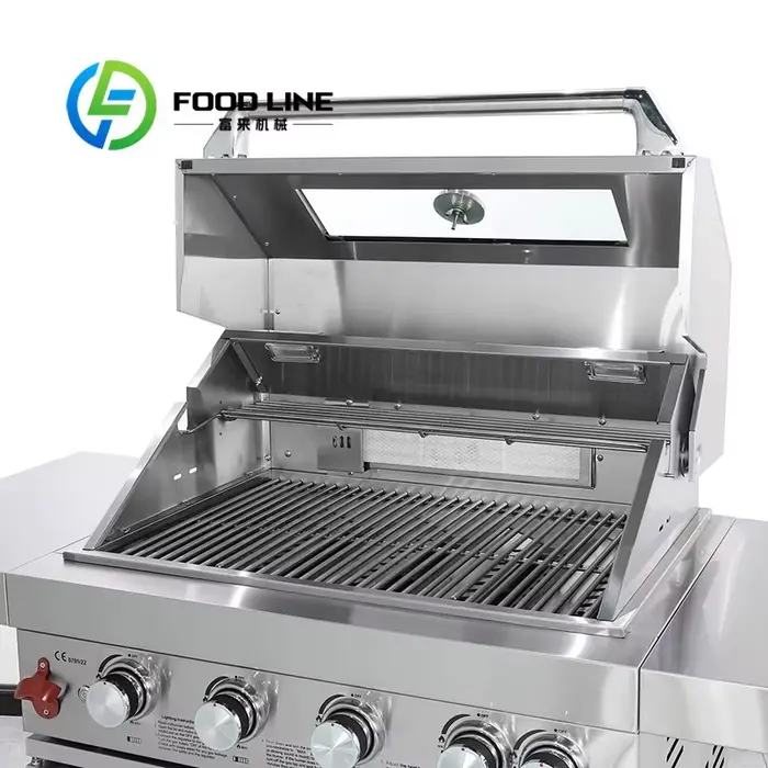 Barbecue à gaz en acier inoxydable facile à nettoyer, barbecue d'extérieur autonome pour cuisine ext
