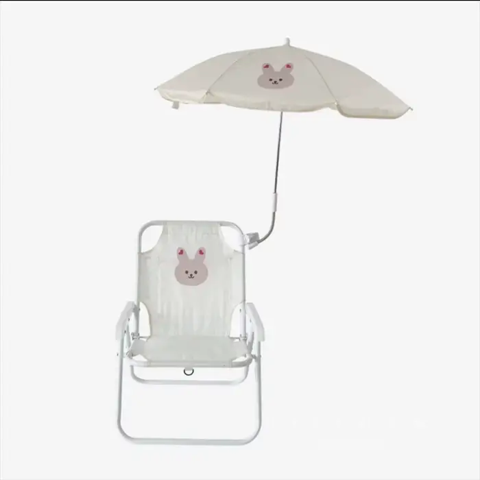 Chaise de plage extérieure pour enfants avec parapluie mignon Ins vent chaise pliante Portable bord