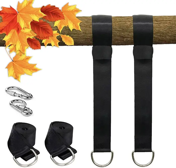 Une paire de Kit de suspension de balançoire d'arbre, sangles de hamac pour Camping, capacité de cha