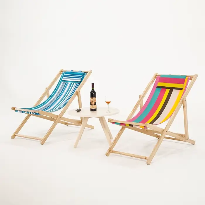 Chaise longue de pêche pliante extérieure en bois bon marché chaises de plage de jardin