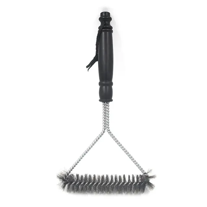 Brosse de nettoyage pour barbecue, outil de nettoyage en acier inoxydable, poils antiadhésifs, bross