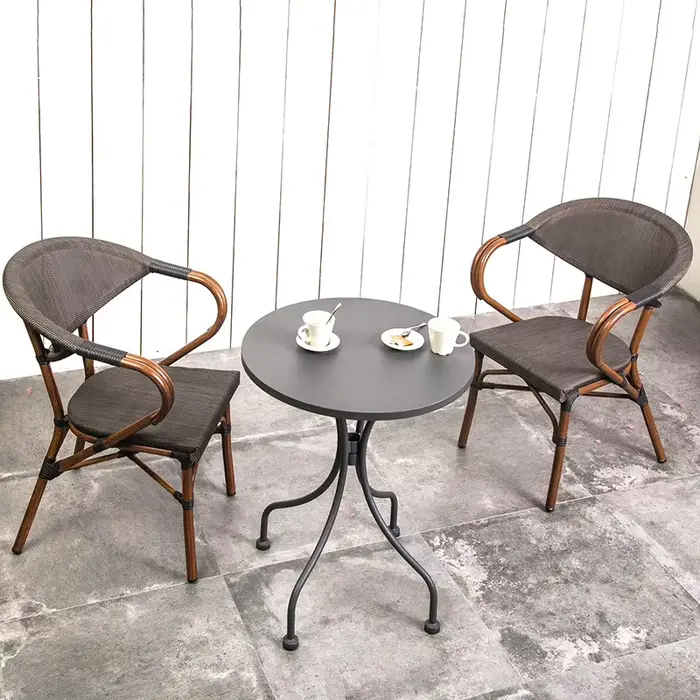Meubles de jardin de Restaurant de luxe, ensemble en teck, Table et chaises de Bar d'extérieur, Tabl