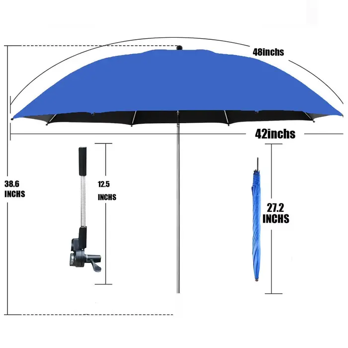 Chaise de camping portable avec parasol amovible, chaise pliante, support de parasol, chaise de pêch