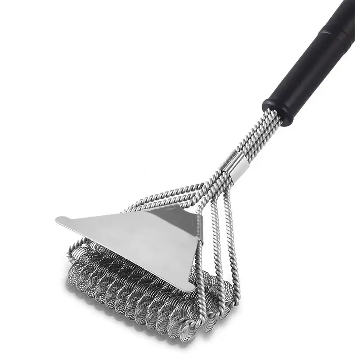 Brosse de Barbecue, outil de nettoyage, brosse et grattoir de gril sûrs, poils en acier inoxydable r