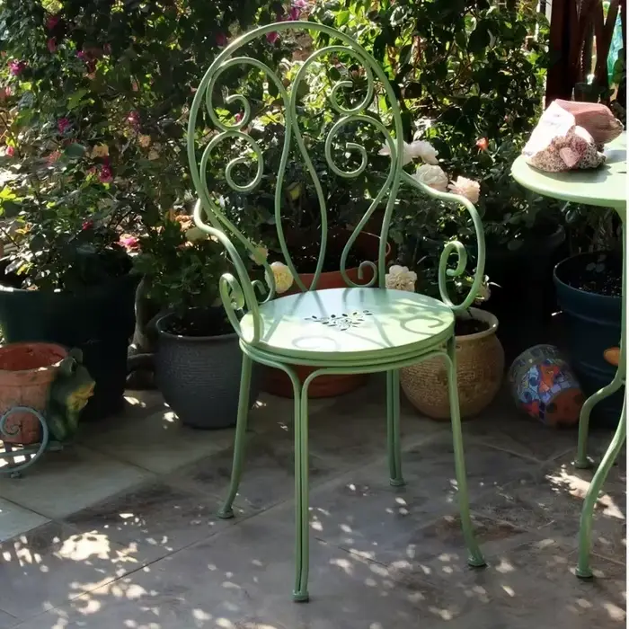 Table de jardin évidée en fer de style américain, chaise à dossier, table de terrasse de loisirs de