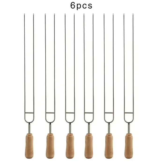 Fourchette à brasage en forme de U en acier inoxydable, 6 pièces, aiguille, brochettes de grill, out