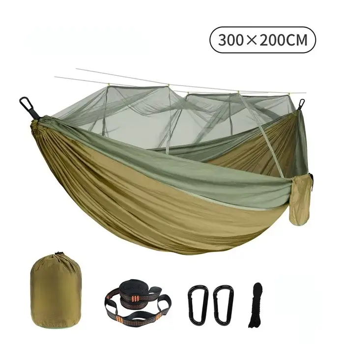 Hamac avec double moustiquaire, 300x200cm, grande taille, pour l'extérieur, anti-buée, parapluie, gr